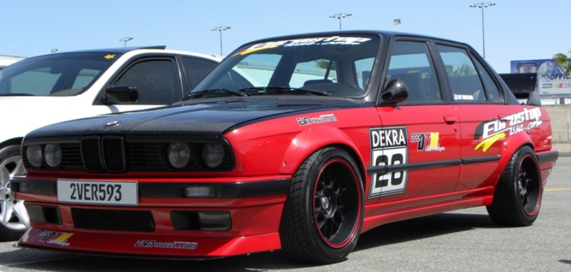 DTM Fiber Werkz BMW E30 Rivet On Fender Flares Mounted View 5