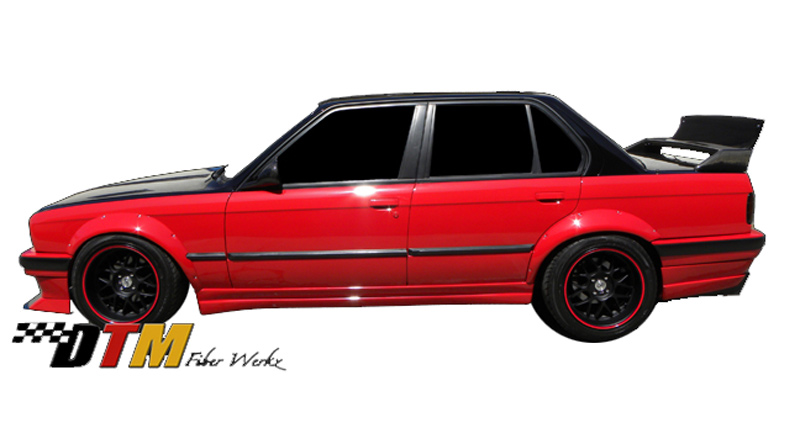 DTM Fiber Werkz BMW E30 Rivet On Fender Flares Mounted View 3