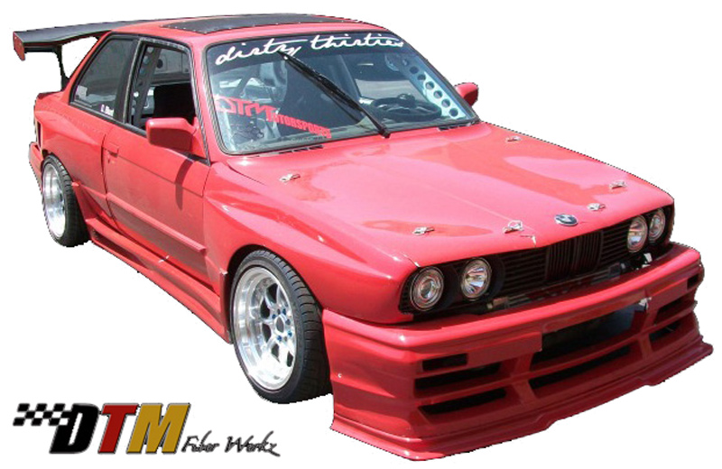 DTM Fiber Werkz BMW E30 Super Light Pin Down Style Hood in FRP