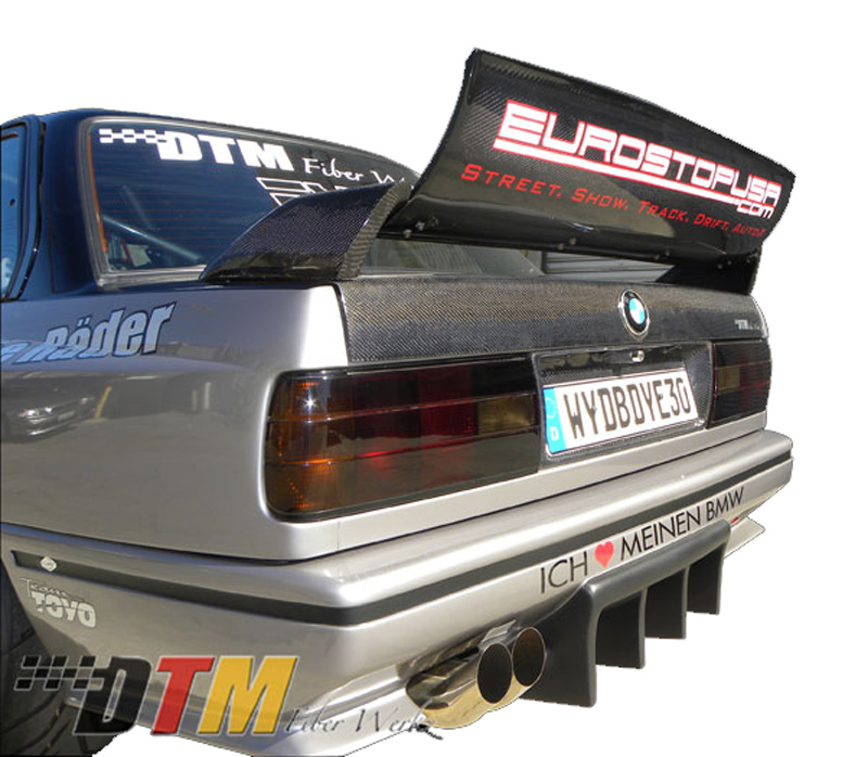 DTM Fiber Werkz BMW E30 EVO DTM Spoiler CFRP Base CFRP Super Long Gurney Flap 1