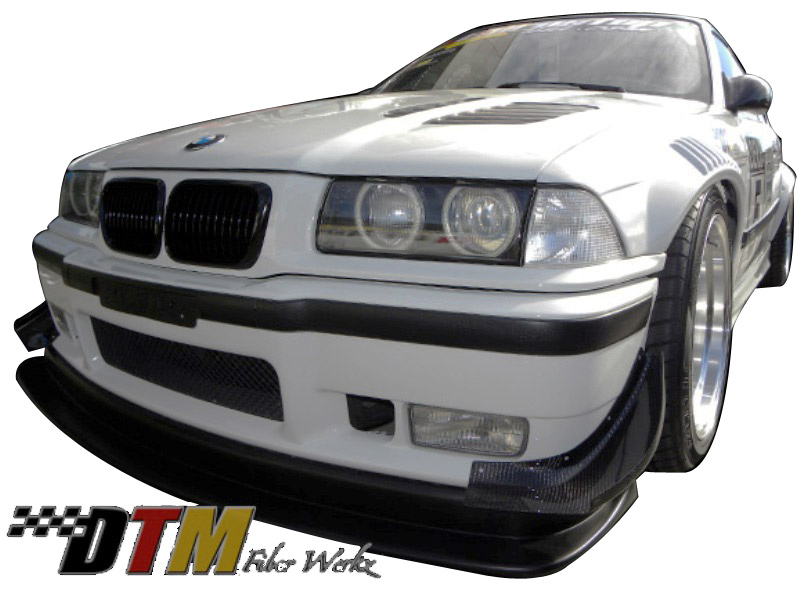 DTM Fiber Werkz BMW E36 Front Bumper Canards CFRP View 1