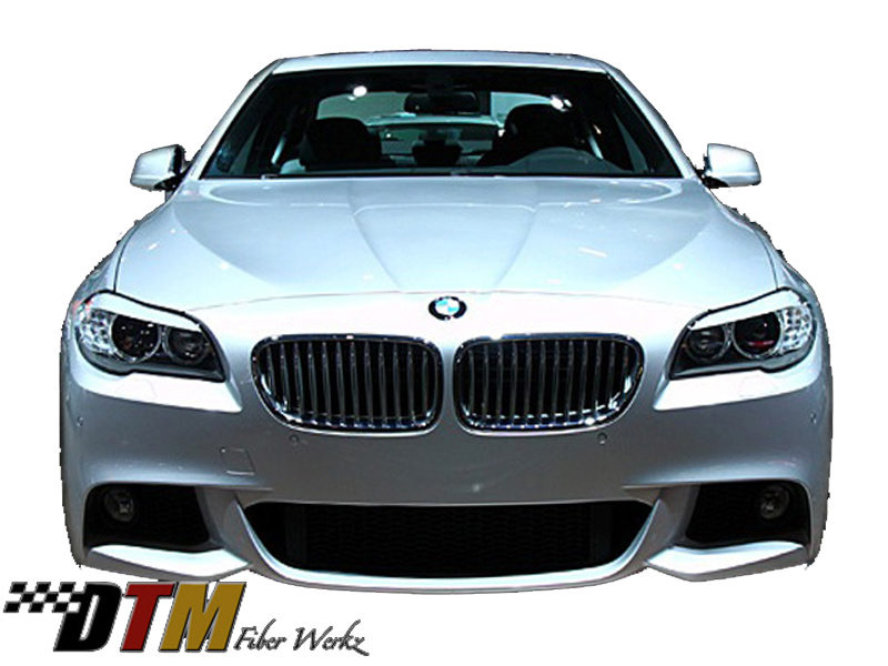 DTM Fiber Werkz BMW F10 2011 Mtech Style Front Bumper Kit Mounted