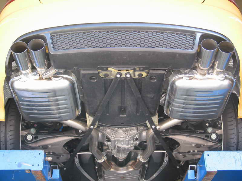 Eisenmann Exhaust for the Audi RS4 B7 Installed Underside