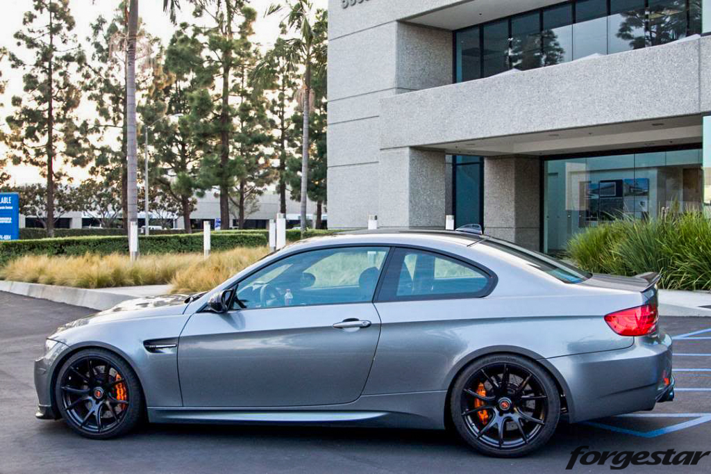 Forgestar CF5V in Satin Black on BMW M3 E92 Side View