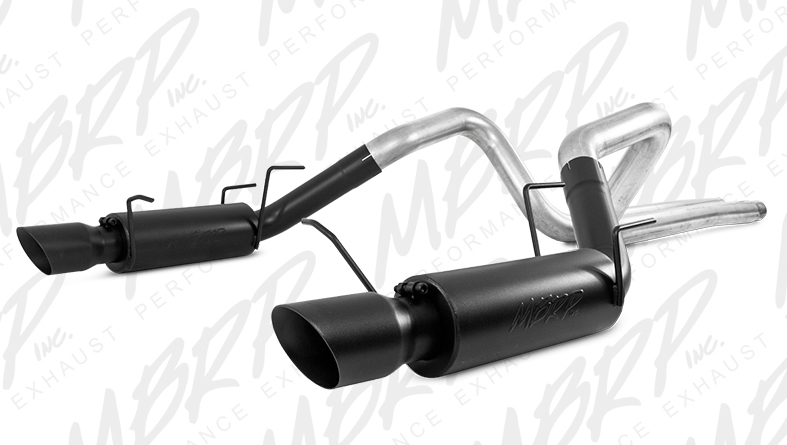 MBRP Cat-Back Exhaust for 2011-14 Ford Mustang GT 3in Tube w 4in BLACK Angled Tips View 1 MBRP Cat-Back Exhaust for 2011-14 Ford Mustang GT 3in Tube w 4in BLACK Angled Tips View 1