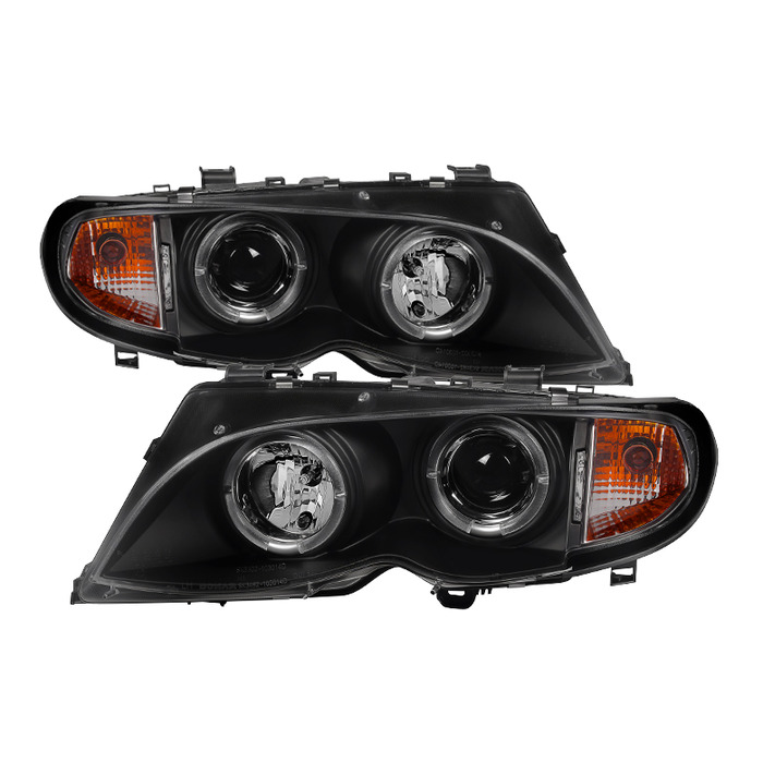 Spyder Black Projector LED Halo Headlights for 2002-2005 E46 BMW 325i/ 328i/ 330i Sedan