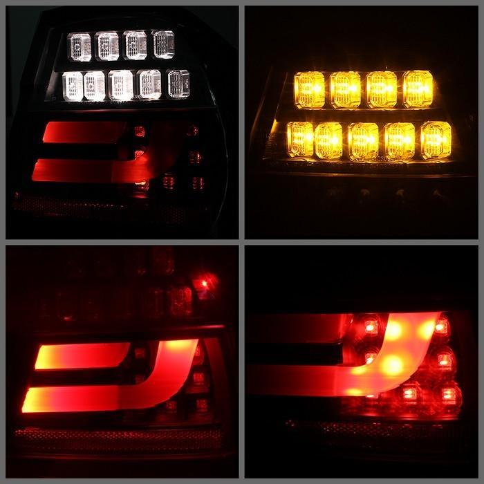 Spyder Black Lightbar Style LED Tail Lights for 2006-2008 E46 BMW 325i/ 328i/ 330i Sedan ALT-YD-BE9006-LBLED-G2-BK