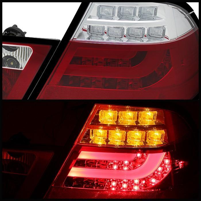 Spyder Red Clear Lightbar Style LED Tail Lights for 2000-2003 BMW 325i/ 328i/ 330i [E46] Coupe