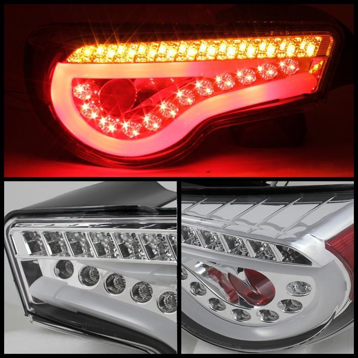 Spyder LED Lightbar Chrome Tail Lights for 2012-15 Scion FR-S/Subaru BRZ SFRS12-LBLED-C