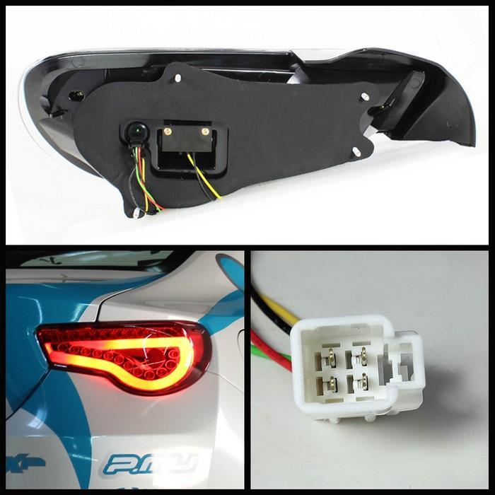 Spyder LED Lightbar Red Tail Lights for 2012-15 Scion FR-S/Subaru BRZ SFRS12-LBLED-RD