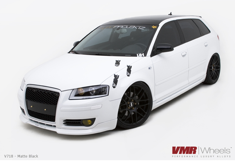 VMR V718 Wheels Matte Black on White 8P Audi A3