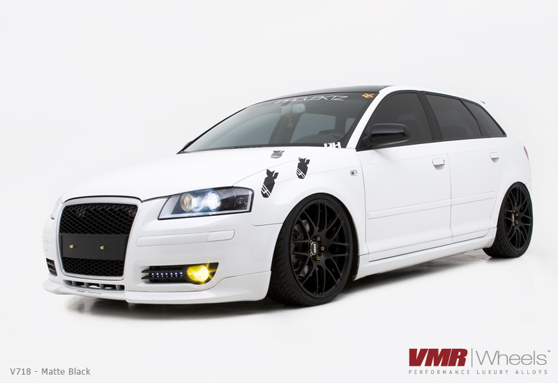 VMR V718 Wheels Matte Black on White 8P Audi A3