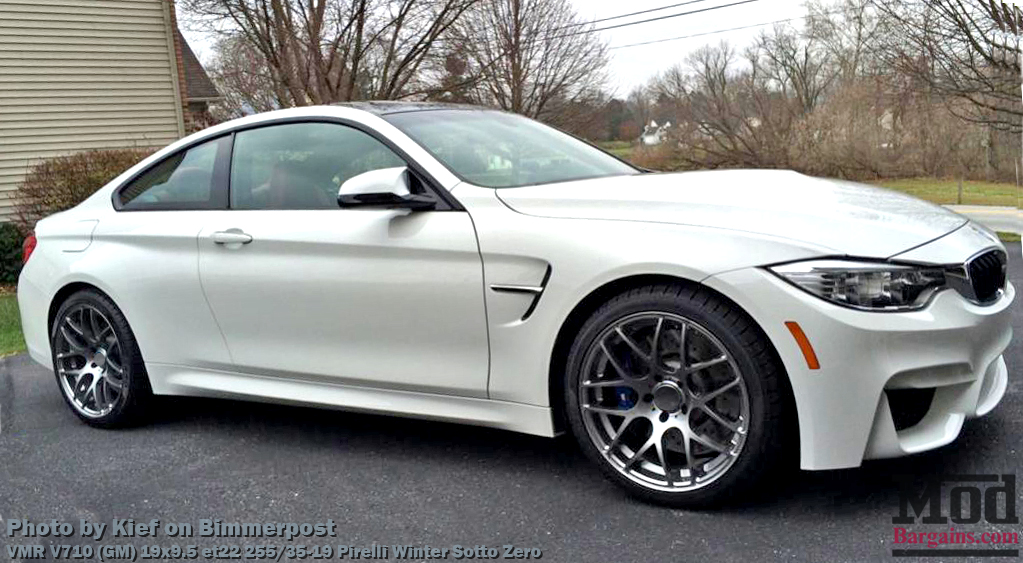 VMR V710 Wheels on BMW M4 F82 Alpine White Gunmetal Wheels