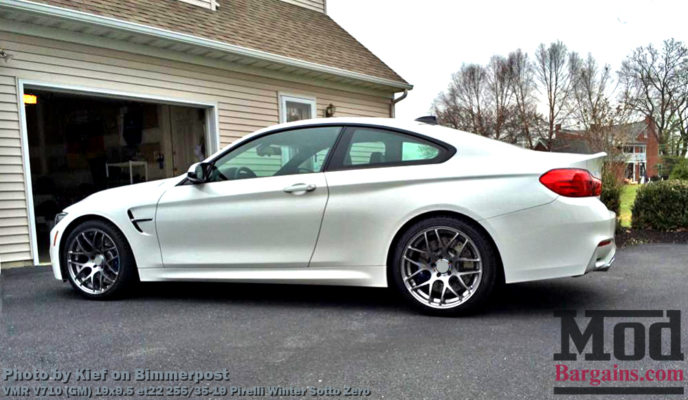 VMR V710 Wheels on BMW M4 F82 Alpine White Gunmetal Wheels