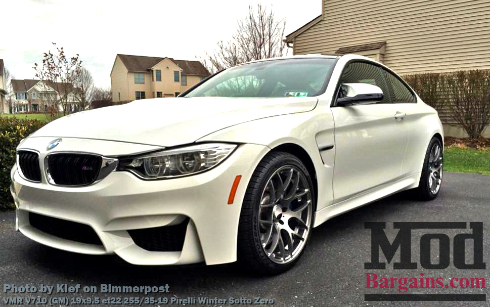 VMR V710 Wheels on BMW M4 F82 Alpine White Gunmetal Wheels