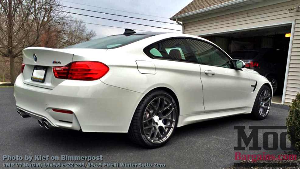 VMR V710 Wheels on BMW M4 F82 Alpine White Gunmetal Wheels