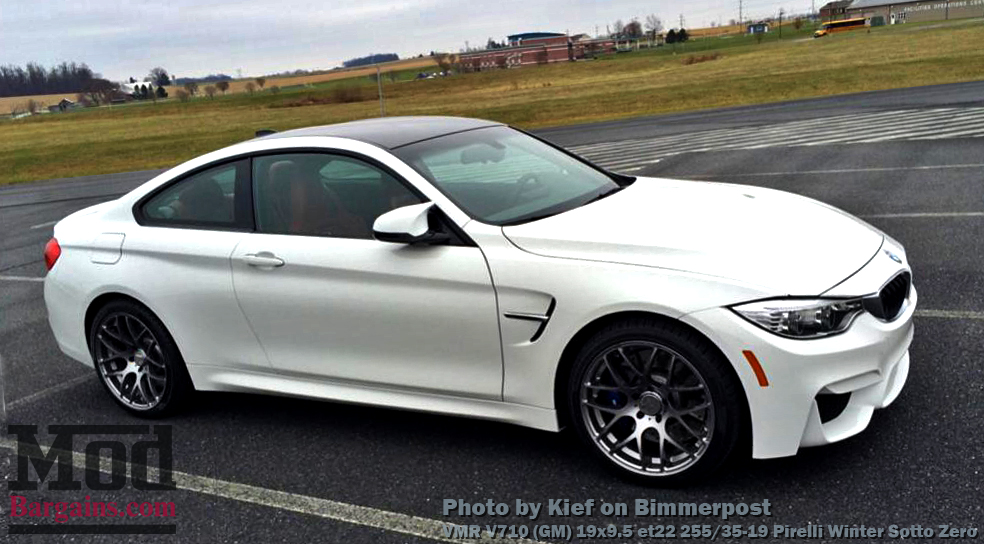 VMR V710 Wheels on BMW M4 F82 Alpine White Gunmetal Wheels