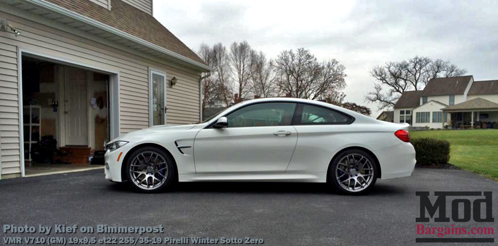 VMR V710 Wheels on BMW M4 F82 Alpine White Gunmetal Wheels