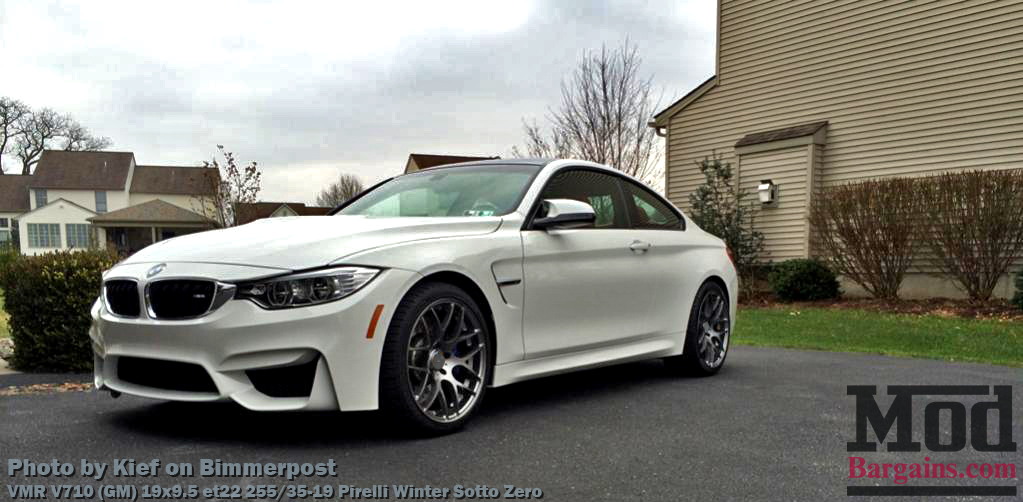 VMR V710 Wheels on BMW M4 F82 Alpine White Gunmetal Wheels