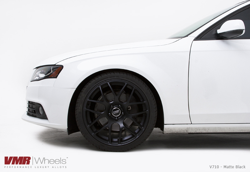 VMR V710 Matte Black on White Audi Close