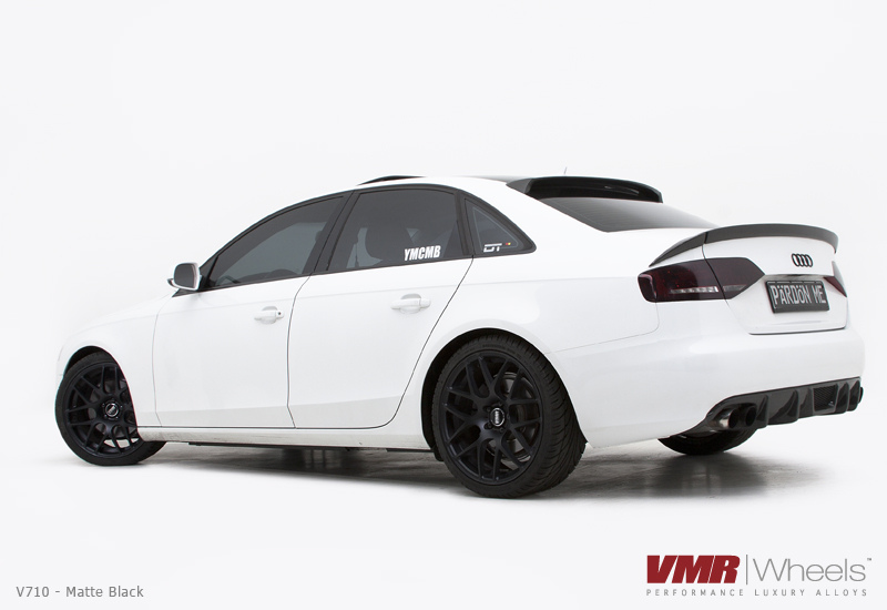 VMR V710 Matte Black on White Audi