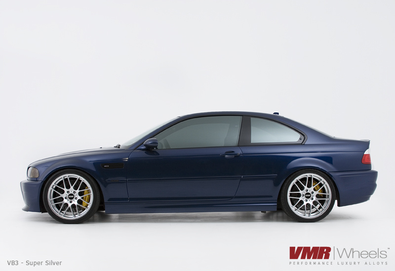 VMR Wheels VB3 CSL Replica 19" Silver on Blue E46 side view