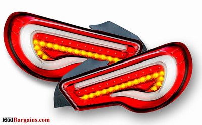 Valenti LED Tail Lights Scion FR-S Subaru BRZ Red and White VALENTI-FT86-TL-CR