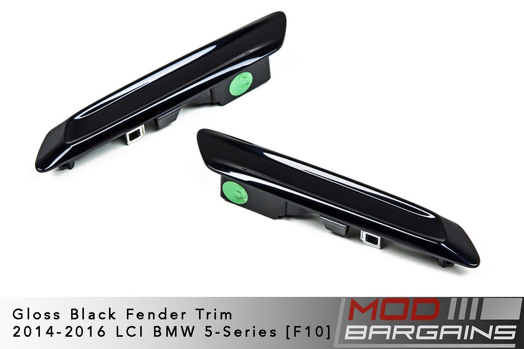 Gloss Black Fender Trim for 2014-2016 LCI BMW 5-Series [F10] IND-F10 LCI-SM