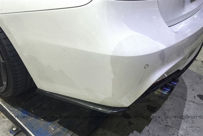 Carbon Fiber Rear Bumper Side Skirts Installed BMSS3021