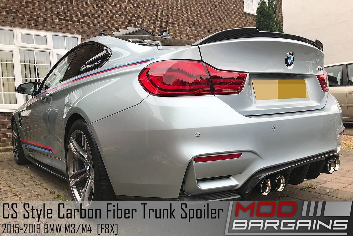 CS Style Competition Gloss Carbon Fiber Trunk Spoiler 2015+ BMW M4 F82 Installed