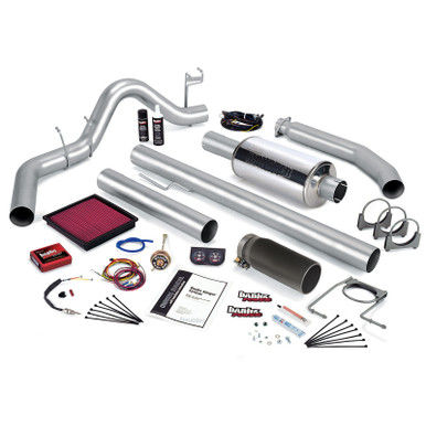 Banks Power 01 Dodge 5.9L 245Hp Ext Cab Stinger System - SS Single Exhaust w/ Black Tip 49367-B