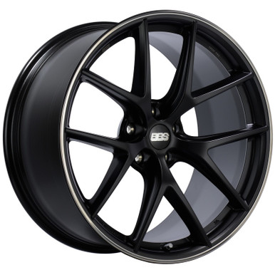 BBS CI-R 19x8.5 5x114.3 ET43 Satin Black Polished Rim Protector Wheel -82mm PFS/Clip Required main image 0