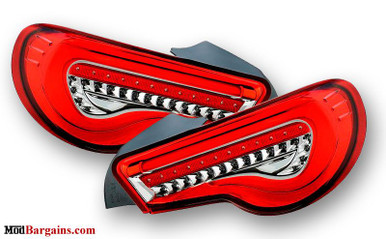 Valenti LED Tail Lights Red with Chrome Inside for 2012-2020 Scion  FR-S/Subaru BRZ/Toyota 86 [ZN6/ZC6]