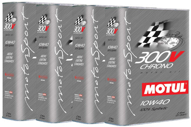 Motul 300V Chrono 10W40 Oil 2 Liter Container (4 Cans) (104243)