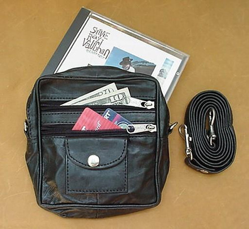 MENS LADIES BLACK LEATHER BELT WALLET/CARRY CASE 203