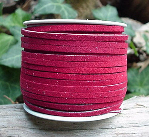 LACE LACING LEATHER SUEDE RED 25 YD SPOOL MADE IN USA