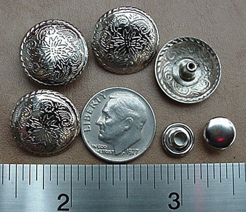 CONCHOS ROPE EDGE RIVET BACK 1/2" 20 pieces