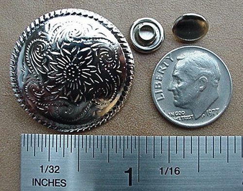 CONCHOS ROPE EDGE RIVET BACK 1" 20 pieces