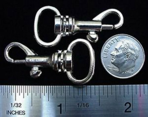 BABY 1/2" SWIVEL SNAP BOLT HOOKS NICKEL FINISH 16 pieces