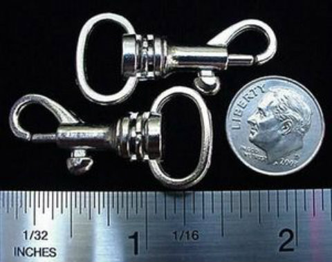 BABY 1/2" SWIVEL SNAP BOLT HOOKS NICKEL FINISH 16 pieces