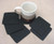 COASTERS GENUINE TOPGRAIN LEATHER SQUARE 6 pieces BLACK 