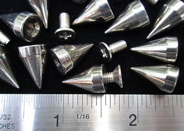 SPIKES CONE 5/8" METAL SCREWBACK Antique Nickel Finish 25 PCS