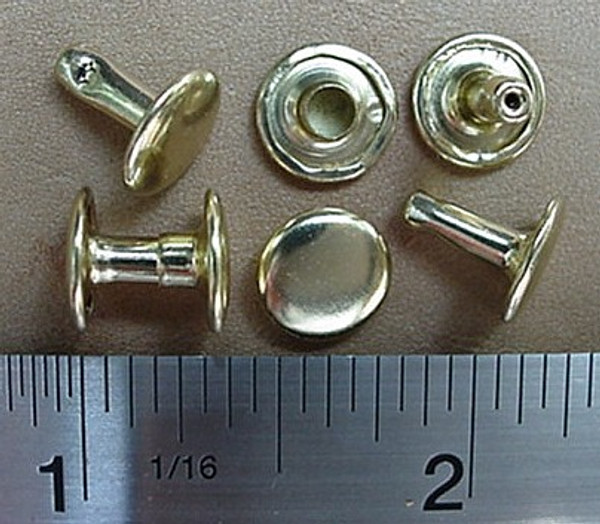 RAPID RIVETS Gold Finish Plain Medium 3/8" HEAD 200 pcs