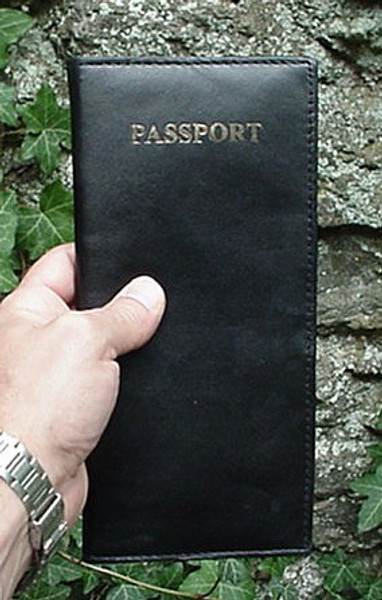 MENS LADIES BLACK LEATHER PASSPORT COMBO WALLET 5006