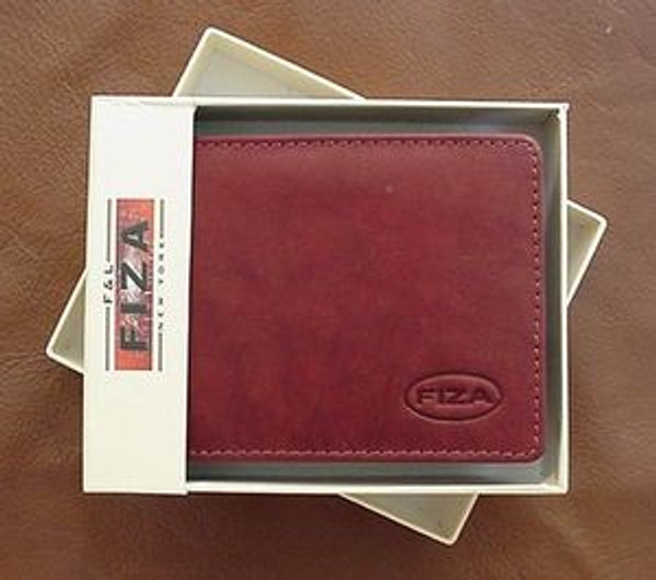 MENS BROWN LEATHER WALLET BIFOLD COWHIDE BOXED NEW FL57