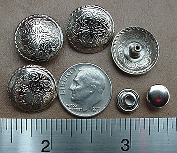 CONCHOS ROPE EDGE RIVET BACK 1/2" 20 pieces