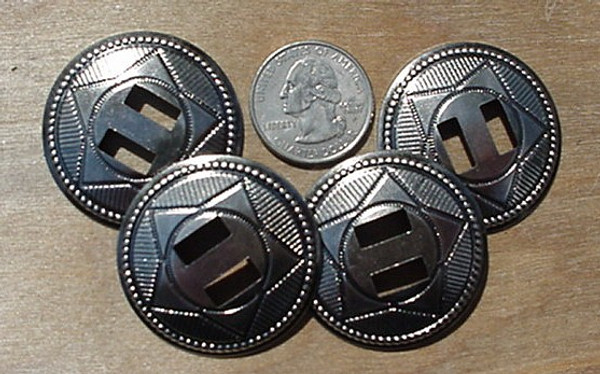 CONCHOS 1 1/2" WESTERN STAR STEEL ANTIQUE NICKEL 25 pcs