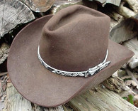 WESTERN HATBAND B & W PYTHON SNAKE SKIN W 3 PC BUCKLE