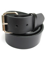 MENS HEAVY BLACK LEATHER BELT 1 1/2" Wide; Size 30 through 72