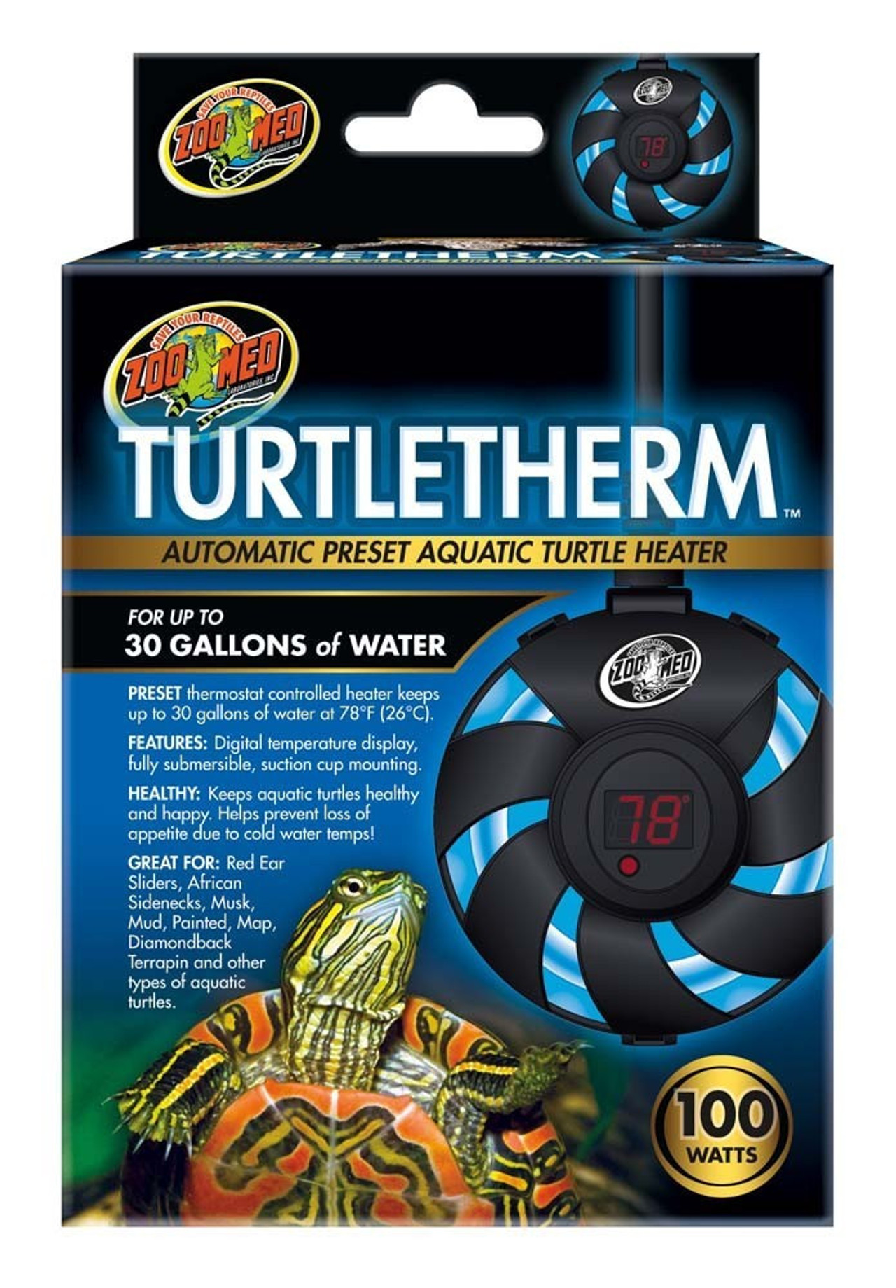 Zoo Med Turtletherm Aquatic Turtle Heater 100watt - The Tye-Dyed Iguana -  Reptiles and Reptile Supplies in St. Louis.